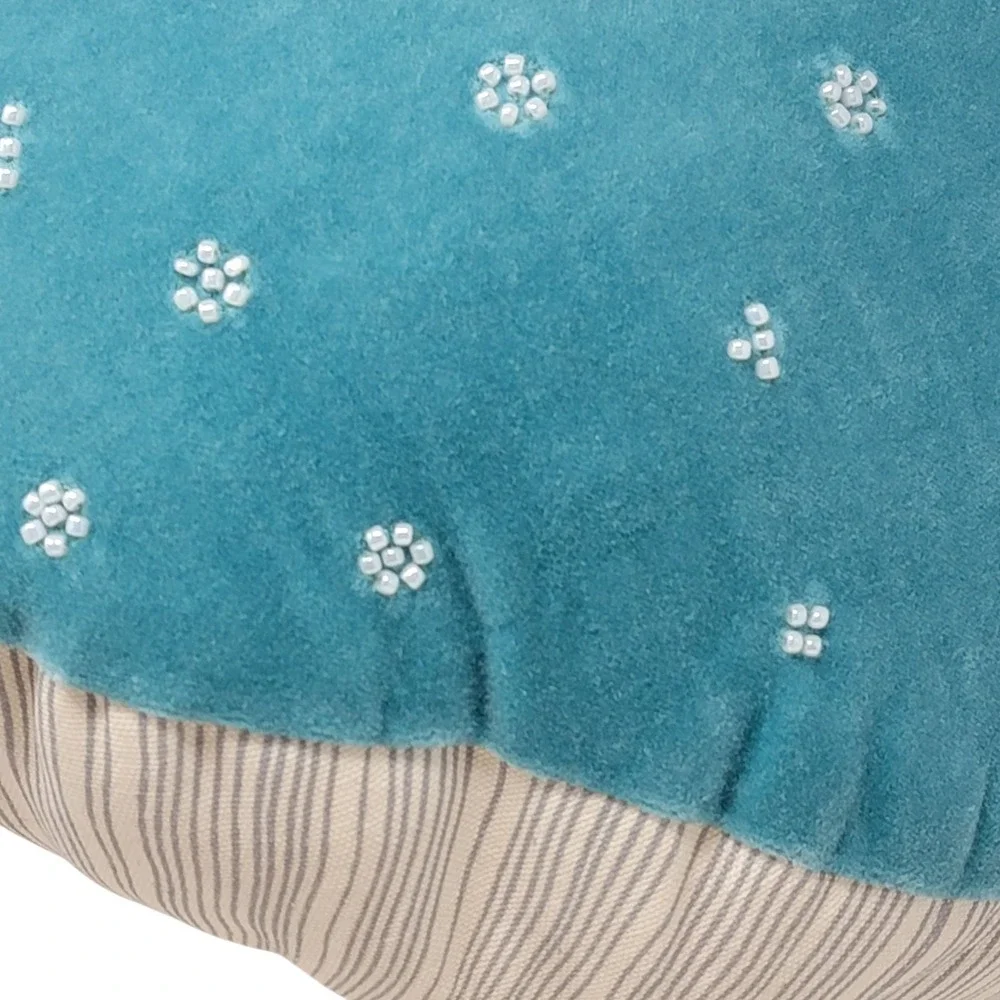 John Derian X Target‎ 2024 Mushroom Pillow Blue Embellished Thanksgiving New